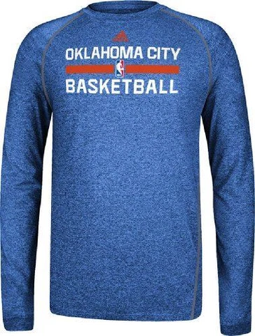 Oklahoma City Thunder Lt. Blue Heather Climalite Practice Long Sleeve Shirt Cover