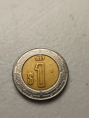 Moneda mexicana bimetálica de 1 peso México 1997   Foto 1 de 4