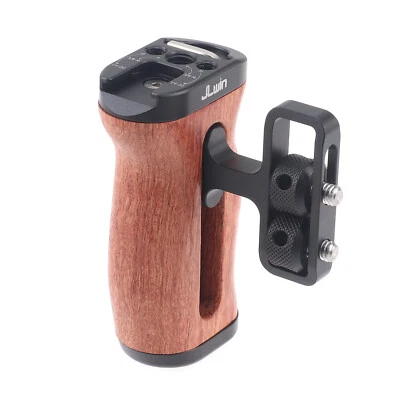 Mini Wooden Side Handle Grip w/Cold Shoe Mount for DSLR Mirrorless Camera Cage - Image 1 of 4