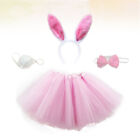 Children's Bunny Bowtie Costume Tulle Skirt Party Dress Kids Fancy Dress Outfit