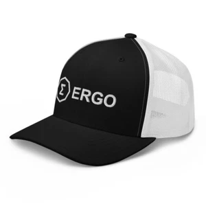 Ergo Logo Trucker Cap ERG Cryptocurrency Crypto Trader Gift Embroidery Hat - Picture 1 of 10