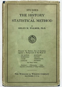 STUDIES IN THE HISTORY OF STATISTICAL METHOD - Helen Walker Williams & Wilkins - Imagen 1 de 1