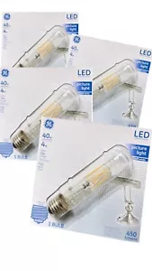 4 Pack of GE LED Picture Tube Light Bulb, Soft White, 4W, 450 Lumens, T10 - Picture 1 of 3