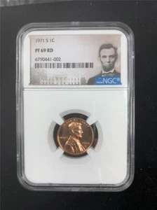 1971 S LINCOLN CENT PROOF 1C PF69 RD NGC PR69;  SKU 3389 - Picture 1 of 2