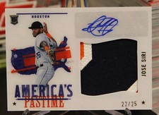 2022 Panini Chronicles /25 Jose Siri America's Pastime Rookie Patch Auto RC RPA