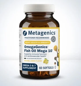 OmegaGenics Fish Oil Mega 10 By Metagenics. 60 Softgels. Heart & Immune Health - Picture 1 of 3
