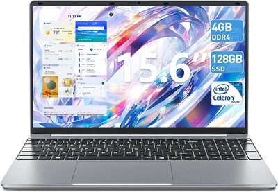 SGIN 15.6 Inch Laptop N4000 Celeron Dual-Core (4GB RAM, 128GB SSD, Up to 2.6GHz) - Image 1 of 4
