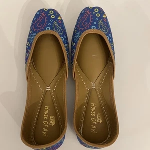 Artisan Embroidered Jutti Flats Women’s US 7 Boho Slip‑On House Of Avi - Picture 1 of 6