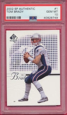 PSA 10 Tom Brady 2002 Upper Deck SP Autêntico #1 New England Patriots Buccaneers - Imagem 1 de 2