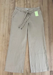 Neu Esprit 100% Leinen Lockere Hose Mit Bindegürtel Gr. 42/32 Beige - Bild 1 von 3