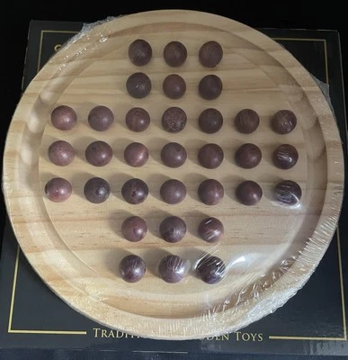 New Wooden Solitaire Game In A Box With Sealed Board And Pieces - Image 1 of 2