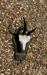 1961 Dated Chamois Black Forest Carved Wood Base Vintage German Trophy - Picture 1 of 11