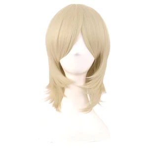 MapofBeauty 16 Inch/40 cm Short Side Bangs Synthetic Fiber Cosplay Blonde  - Picture 1 of 4