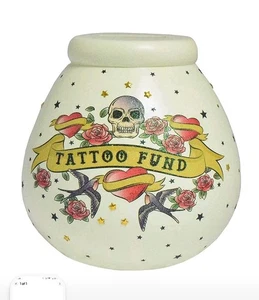 Pot Of Dreams Tattoo Fund Save Up & Smash Coins Jar Money Pot Piggy Bank Gift - Picture 1 of 1