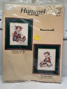 Hummel Playtime Counted Cross Stitch Kit Knit One Purl Two & Book Worm JCA 84037 - Picture 1 of 2