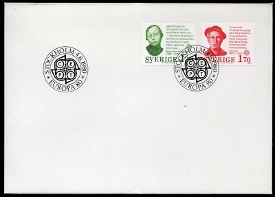 EUROPA CEPT 1980 - SWEDEN - FAMOUS PEOPLE - FDC - Image 1 of 2