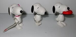 Schleich Lot Of Three 2 Inch Snoopy Figures In Used Condition