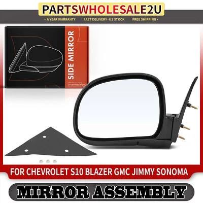 Driver LH Black Manual Mirror for Chevrolet S10 Blazer GMC Jimmy Sonoma Isuzu - Image 1 of 4