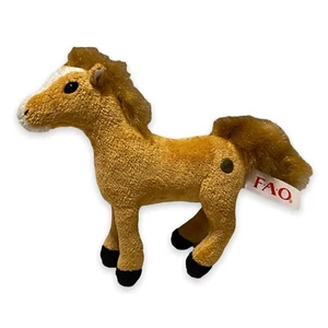 "Pony de peluche FAO Schwarz for Toys R Us Palomino marrón blanco 9""" - Imagen 1 de 7