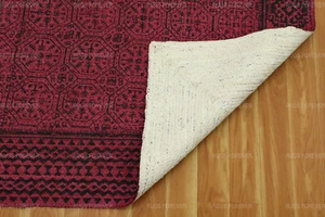 Red Handmade Natural Jute Area Rug Indien Living Room Flat Weave Kilims 5x8 8x10 - Picture 1 of 19
