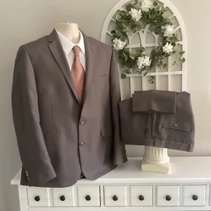 Kenneth Cole Reaction 2 BTN POLY BLEND 2-teiliger Anzug Gr. 44R 38X33 MED BRAUN - Bild 1 von 9