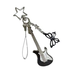 Gitara Motyl Wisiorek Brelok z klamrą gwiazdową Brelok dla miłośników muzyki - Zdjęcie 1 z 8