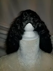 20" Black Kinky Straight long Full Synthetic Wig - Picture 1 of 1