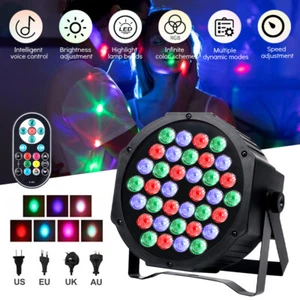 36LED Par Light 36W Stage Lighting RGB DMX Party Disco Wireless Battery Remote - Picture 1 of 10