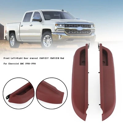 Front Left+Right Door Armrest 15691217 15691218 Red For Chevr GMC 1990-1994  .. Foto 1 de 4