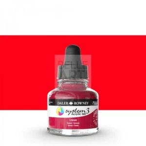COLORE ACRILICO FLUIDO 513 CREMISI SYSTEM3 FLACONE CON CONTAGOCCE DA 29.5ML - Picture 1 of 2