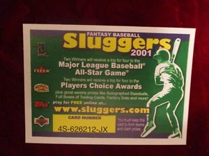 Tarjeta Fantasy Baseball Sluggers 2001 - Imagen 1 de 2