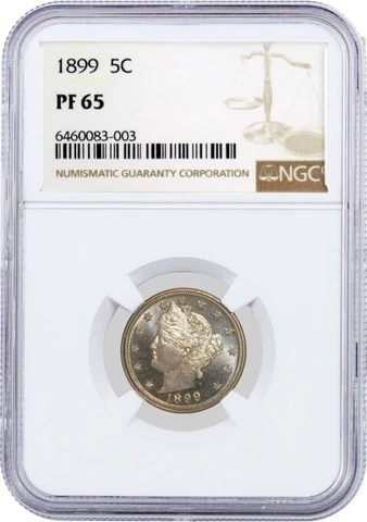 1899 5C Proof Liberty Head V Nickel NGC PF65 Coin Cover