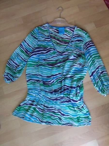 Sommerliche Tunika von Fashion Safari, Gr. 40 gerafft mit Pailletten -neuwertig- - Bild 1 von 2