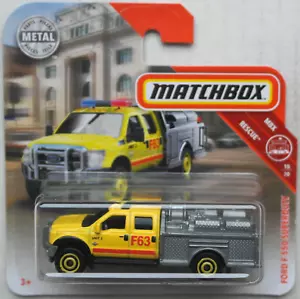 Matchbox Ford F-550 Super Duty gelb/grau F63 Unit 2 Feuerwehr Neu/OVP MBX Mattel - Picture 1 of 5