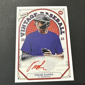 Omari Daniel - 2023 Onyx Vintage Baseball On-Card Autograph Red #/25 Twins