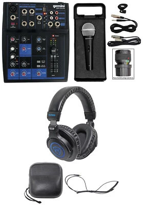 Gemini GEM-05USB 5-Ch. Bluetooth Mixer USB/5 Ins/2 Bus/2 Band EQ+Mic+Headphones - Image 1 of 4