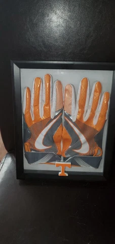 Tennessee Volunteers Reciever Gloves authentic game worn with case Cover