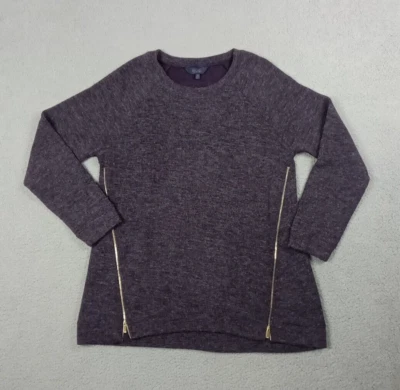 Suéter de malha Rachel Roy feminino elástico solto com zíper lateral tamanho XL roxo - Imagem 1 de 4