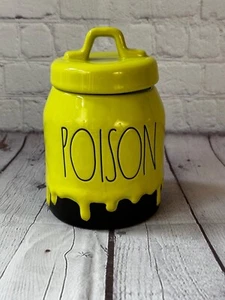 Rae Dunn POISON Black 7 " H Canister Green Handle & Letters Halloween - Picture 1 of 7