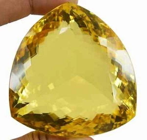 Natural 750 Ct Huge Yellow Color Citrine Trillion Cut Brazilian Loose Gemstone - Picture 1 of 4