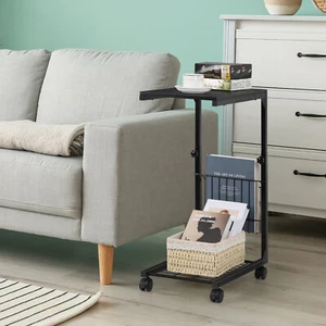 C-Shape Sofa Side Table Laptop Coffee End Table Height Adjustable Snack Table US - Picture 1 of 8