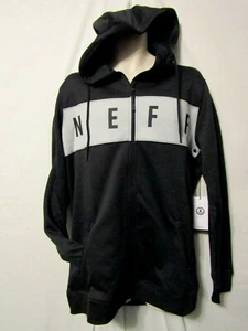 mens neff poly hoodie jacket M nwt $99.99 full zip black - Picture 1 of 2