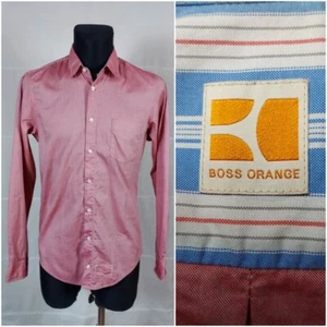 Camisa HUGO BOSS NARANJA S (15” 38 cm) Hombre Rosa Hombre Algodón P2P 20” 51 cm Informal - Imagen 1 de 11