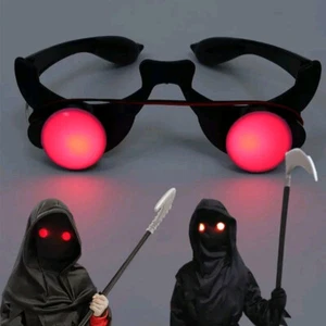 1x Red Eye Glasses LED Light-Up Glasses Halloween Party Props Horror Cosplay Toy - Picture 1 of 11