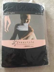 Danskin Freestyle Girl sz 12-14 Black Footed Tights New - Picture 1 of 2