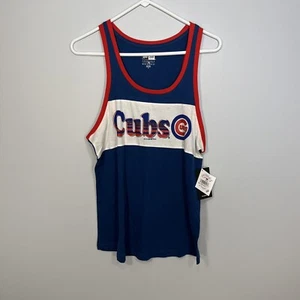NEW Chicago Cubs Shirt Womens Medium Blue Red White Tank Top MLB Baseball Cubbie - Picture 1 of 11
