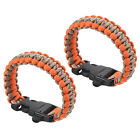 Survival Paracord Bracelets, 2 Pack Braided Parachute Bracelet, Orange, Khaki