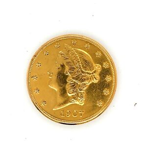 1907 Liberty Head Double Eagle Gold Twenty Dollar Coin