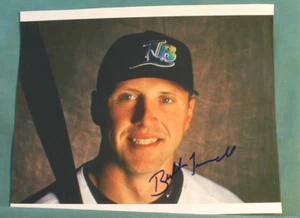 TRAMMELL, BUBBA 1998-2000 TAMPA BAY RAYS SIGNED BASEBALL PHOTO - Picture 1 of 1