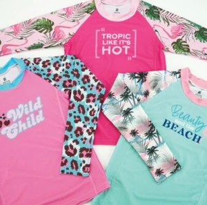 3-Pack Juice Box Girls Fun In The Sun Rash Guard Swim Tees - Girls M/L (H6) - Picture 1 of 4